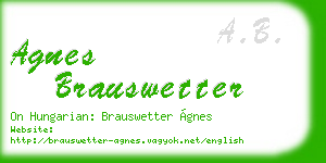 agnes brauswetter business card