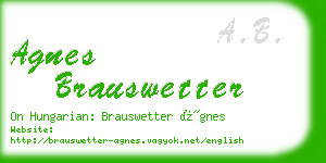 agnes brauswetter business card